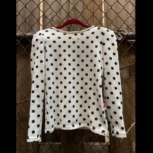 Vintage polka dotted sweater with shoulder pads